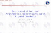 DIGITAL SYSTEMS TCE1111 Representation and Arithmetic Operations with Signed Numbers Week 6 and 7 (Lecture 1 of 2)