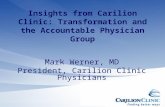 Insights from Carilion Clinic: Transformation and the Accountable Physician Group Mark Werner, MD President, Carilion Clinic Physicians.