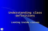 Understanding class definitions Looking inside classes.