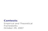 Contests Empirical and Theoretical Frameworks October 29, 2007.