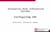 University of Southern California Enterprise Wide Information Systems Configuring SAP Instructor: Richard W. Vawter.