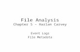 File Analysis Chapter 5 – Harlan Carvey Event Logs File Metadata.