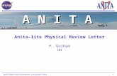 ANITA SMEX Final Presentation 2-November-2004 1 Anita-lite Physical Review Letter P. Gorham UH A N I T A.