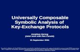 Universally Composable Symbolic Analysis of Key-Exchange Protocols Jonathan Herzog (Joint work with Ran Canetti) 21 September 2004 The author's affiliation.