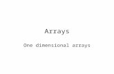 Arrays One dimensional arrays. Index of projects Random picture display Sum array values Display names in listbox Name search Largest/smallest Car sales.