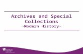 Archives and Special Collections ~Modern History~.