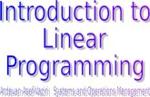 Goals and aims To introduce Linear Programming To find a knowledge on graphical solution for LP problems To solve linear programming problems using excel.