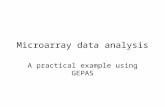 Microarray data analysis A practical example using GEPAS.