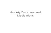 Anxiety Disorders and Medications. Anxiety and Fear Anxiety –Future-oriented mood state –Characterized by marked negative affect –Somatic symptoms of.