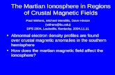 The Martian Ionosphere in Regions of Crustal Magnetic Fields Paul Withers, Michael Mendillo, Dave Hinson (withers@bu.edu) DPS 2004, Louisville, Kentucky,