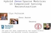 Hybrid Dense/Sparse Matrices in Compressed Sensing Reconstruction Ilya Poltorak Dror Baron Deanna Needell The work has been supported by the Israel Science.