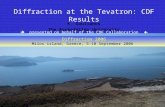 K. Goulianos The Rockefeller University Diffraction at the Tevatron: CDF Results Diffraction 2006 Milos island, Greece, 5-10 September 2006  presented.