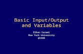 Basic Input/Output and Variables Ethan Cerami New York University @1998.