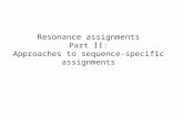 Resonance assignments Part II: Approaches to sequence-specific assignments.