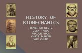HISTORY OF BIOMECHANICS JENNIFER KLOTZ OLGA THEOU NICOLE WOOD CHRIS DUNCAN WON CHUNG.