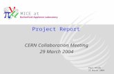 Paul Drumm 25 March 2004 MICE at Project Report CERN Collaboration Meeting 29 March 2004.