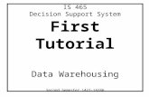 IS 465 Decision Support System First Tutorial Data Warehousing Second Semester 1427-1428H.