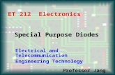 Special Purpose Diodes ET 212 Electronics Electrical and Telecommunication Engineering Technology Professor Jang.