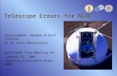 Telescope Errors for NGAO Christopher Neyman & Ralf Flicker W. M. Keck Observatory Keck NGAO Team Meeting #4 January 22, 2007 Hualalai Conference Room,