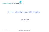 Aalborg Media Lab 16-Jul-15 OOP Analysis and Design Lecture 16.