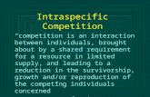 Intraspecific Competition “competition is an interaction between individuals, brought about by a shared requirement for a resource in limited supply, and.