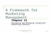 Copyright 2009, Prentice-Hall, Inc.13-1 A Framework for Marketing Management Chapter 13 Designing and Managing Integrated Marketing Channels.