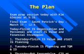 The Plan Exam prep session today with Kim Glesser at 5:15. Final Exam – Saint Patrick’s Day – March 17 – 12-3 Today—finish IS Organization and Personnel.