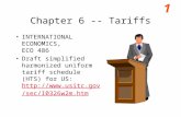 1 Chapter 6 -- Tariffs INTERNATIONAL ECONOMICS, ECO 486 Draft simplified harmonized uniform tariff schedule (HTS) for US: .