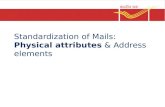 Standardization of Mails: Physical attributes & Address elements.