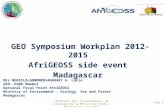 Ministère de l'Environnement, de l'Ecologie de la Mer et des Forêts – Madagascar - mai 2015 Page 1 GEO Symposium Workplan 2012-2015 AfriGEOSS side event.
