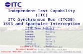Independent Test Capability (ITC) ITC Synchronous Bus (ITCSB) 1553 and SpaceWire Interception Justin Morris Steven Seeger Brandon Bailey Scott Zemerick.