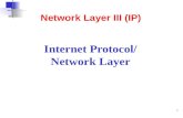 1 Internet Protocol/ Network Layer Network Layer III (IP)