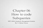 Chapter 06 How to code Subqueries MIT 22033, Database Management Systems By: S. Sabraz Nawaz.