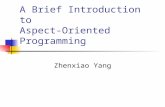 A Brief Introduction to Aspect-Oriented Programming Zhenxiao Yang.