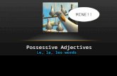 Le, la, les words Possessive Adjectives MINE!!. My in french is mon, ma,mes... Le word/ begins with a vowel: Mon La word: Ma Les word: Mes.