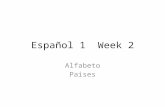 Español 1 Week 2 Alfabeto Paises. Objectivos Practice for Numbers and Greetings quiz How do I pronounce Spanish? How do I say the alphabet in Spanish?