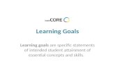 Learning Goals Learning goals are specific statements of intended student attainment of essential concepts and skills.
