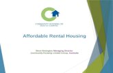 Affordable Rental Housing Steve Bevington Managing Director Community Housing Limited Group, Australia.
