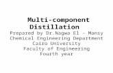 Multi-component Distillation Prepared by Dr.Nagwa El – Mansy Chemical Engineering Department Cairo University Faculty of Engineering Fourth year.