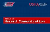 Hazard Communication MODULE 11. 2©2006 TEEX Purpose of OSHA’s Hazard Communication Standard “…ensure that employers and employees know about work hazards.