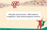Simple past tense: affirmative, negative, and interrogative forms.