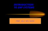 INTRODUCTION TO ERP SYSTEMS PROF (Dr) SPS SAINI. CONTENTS Historical Context of ERP What is ERP? Why all the fuss about ERP? What is ERP offering? What.