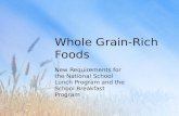 Whole Grain-Rich Foods New Requirements for the National School Lunch Program and the School Breakfast Program.