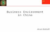 Business Environment in China Arun Kottolli. Introduction China is the largest market on the planet China’s immense diversity, variety, complexity, and.