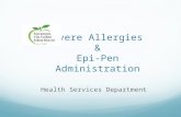 Severe Allergies & Epi-Pen Administration Health Services Department.