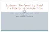 GROUP 5: HARIKA MALINENI, OYIN ADELEYE, KALYANI PRABHAKAR, DAVID SIEGELMAN, MICHEAL MAI Implement The Operating Model Via Enterprise Architecture.