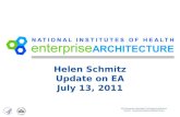 Helen Schmitz Update on EA July 13, 2011 NIH Enterprise Information Technology Architecture Contact: enterprisearchitecture@mail.nih.gov.