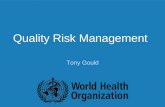 Tony Gould Quality Risk Management. 2 | PQ Workshop, Abu Dhabi | October 2010 Introduction Risk management is not new – we do it informally all the time.