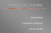 PHYSICAL EXAM OVERVIEW GENERAL SURVEY VITAL SIGNS.