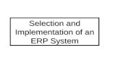 Selection and Implementation of an ERP System. Section I: Introduction and Selection of an ERP System.